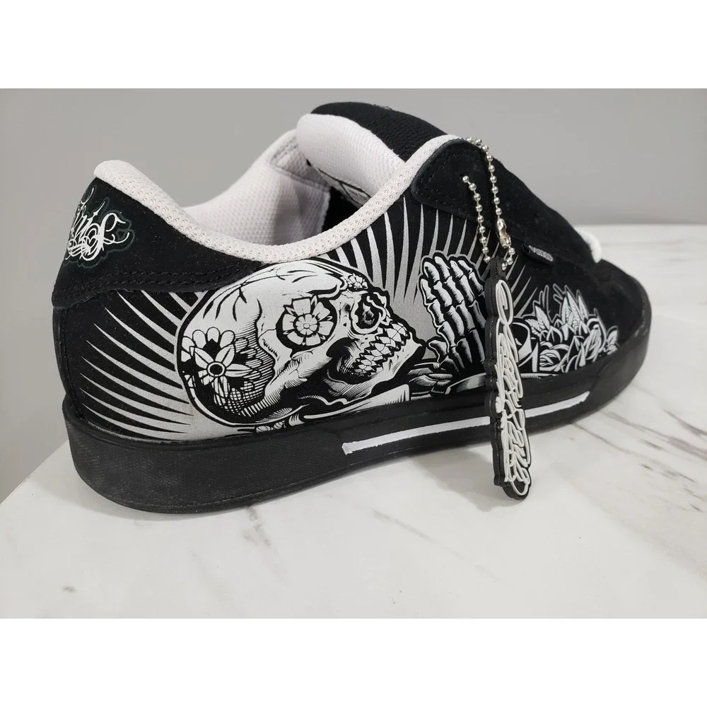 NEW 9 Osiris Serve x Maxx242 Praying Skull Hands Skateboarding Shoes Men's Y2K